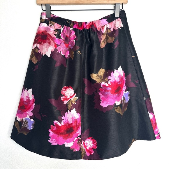 Floral Spring/Summer Skirt Sz Small by Db Est. A Line Black/Pink Feminine - Picture 2 of 8